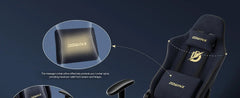 Dowinx Gaming Chair with Massage Lumbar Support, Suede Fabric Ergonomic Computer Chair with Footrest for Adults