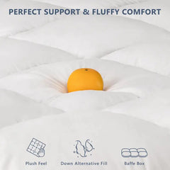 Mattress Topper Extra Thick Mattress Pad Cover for Back Pain Cooling Mattress Protector Overfilled Down Alternative Filling