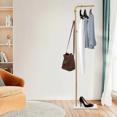 L-shape Freestanding Coat Rack Wear-Resistant Large Capacity Clothes Hanger with Sturdy Base for Hallways/Living Rooms