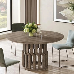 41” Round Wooden Dining Table – Modern Kitchen Table for 4-6 People