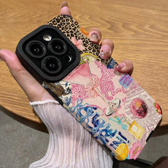 Fashion Leopard-pattern Phone Case for Fall, Anti-drop Protector Cover Compatible for IPhone 16 Pro Max 15 Pro 14Plus 13 12 11