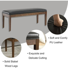 chairus PU Leather Upholstered Entryway Bench Dining Table Benches Farmhouse Shoe Bench Seat for Hallway Bedroom End of Bed Vint