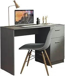 Compact Computer Desk Study Table for Small Spaces Home Office 43 Inch Student Laptop PC Writing Desks with Storage and Drawer,