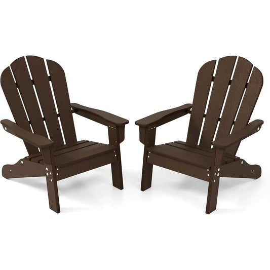 Kids Adirondack Chair Set of 2, All-Weather HDPE Patio Chair with Armrests, Fire Pit Chair for Kids Ages 3-8, Outdoor Ki