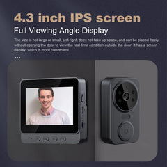 Digital Door Viewer 2.4G WiFi 800mAh Battery Smart Video Doorbell Camera IR Night Vision Digital Magic Door Eye Two-Way Intercom