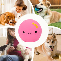 Egg Ball Dog Toy Soft Latex Rubber Animal Interactive Fetch Ball Cute Egg Doll Shape Four-color Squeaky Egg Dog Ball For Small