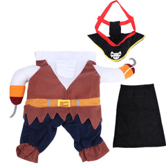Polyester Cute Durable Pet Halloween Clothes Pirate Funny Costume Dress Up for Cats Dogs