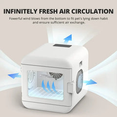 Pet Hair Dryer Box, Ultra Quiet Blow Dryer 6L Capacity for Cats and Small Dogs, Professional Fast Drying Blower, Intelligent Con