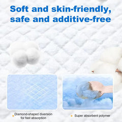Baby Changing Pad Liners 40X Leak Proof Mattress Pad Protector Heavy Absorbency Reusable Pads Leak Proof Mattress Pad Protector