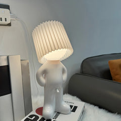 Creative Table Small Book Lights Little Naughty Boy Night Light Shy Man Lamp for Children Home Room with Lampshade Nightstand La