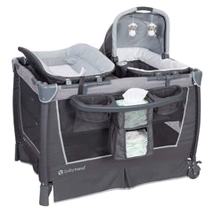 Nursery Center Travel Crib with Removable Rock-A-Bye Bassinet, Changing Table, Organizer, and Electronic Music Center