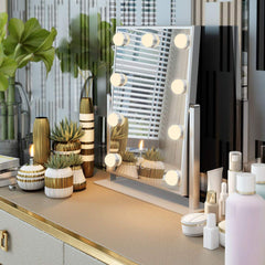 FENCHILIN Hollywood Mirror with Lights, Smart Touch Control, 3-Color Dimmable Lighted Vanity Makeup Mirror