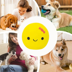 Egg Ball Dog Toy Soft Latex Rubber Animal Interactive Fetch Ball Cute Egg Doll Shape Four-color Squeaky Egg Dog Ball For Small