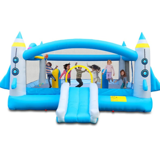 Multifunctional Jump 'n Slide Inflatable Bouncer for Kids Complete Setup with Blower - 198" x 180" Play Area - 96" Tall