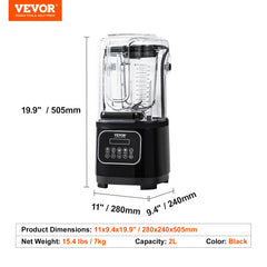SucceBuy 2L Smoothie Blender Commercial Grade Food Fruit Processor Multifunctional Mixer Make Shakes And Crush Technology