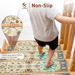 Carpet Stair Treads Non Slip for Wooden Steps, 30inch X 8inch Staircase Step Treads Indoor for Dogs, Reusable Stair Carpet
