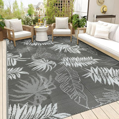 Outdoor Rug Waterproof 6x9 ft, Reversible Outdoor Plastic Straw Rug, Large Outdoor Carpet Patio Rug
