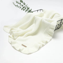 Knitted Baby Swaddle Blanket for New Born Babies Accessories Ruffle Stroller Blanket Bedding items Infant Nap Bed Cover Albedo