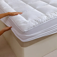 1 Pc Twin Full Queen King 350gsm White Quilted Thin Mattress Pad With 43cm Bed Skirt Protector Cover