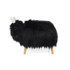 Velvet Cow-Shaped Ottoman – Cute Footstool with Cushioned Seat for Playroom & Porch