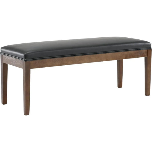 chairus PU Leather Upholstered Entryway Bench Dining Table Benches Farmhouse Shoe Bench Seat for Hallway Bedroom End of Bed Vint