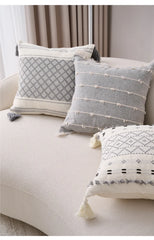 Bohemian Pillowcases Sofa Living Room Home And Decoration Cotton Linen Pillow Cover Bedside Backrest Tassel Cushion Cover