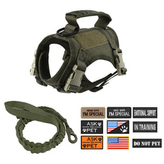 Tactical Cat Harness Leash Adjustable Puppy Vest For Military Small Dogs Harnesses 9Pcs Patches Walking Training Cat Accessories