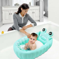Baby Bathtub With Air Pump Portable Newborn Toddler Bathing Tub With Air Pump Collapsible Shower Basin For Boys And Girls Home