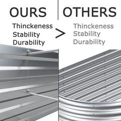 8x4x1ft(2 Pack) Galvanized Raised Garden Bed,Outdoor Planter Box Metal Patio Kit Planting Bed