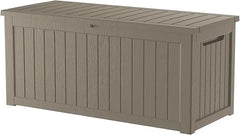 230 Gallon Lockable Resin Deck Box, Waterproof & UV-Resistant Outdoor Storage Box for Outdoor Cushion Storage and Delivery Stora