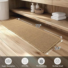 Set of 2 Waffle Bathroom Rugs Non Slip Washable Ultra Absorbent Runner Mats Comfortable Soft Bath Floor Mats