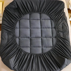 1 Pc Twin Full Queen King 350gsm Dark Grey Quilted Thin Mattress Pad With 43cm Bed Skirt Protector Cover