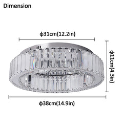 Modern Big Crystal Ceiling Lamp LED Light Circle Chandelier Lustre Indoor Bedroom RC Dimmable Fixtures Living Room Hotel Decor