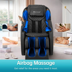 Full Body Zero Gravity SL Track Massage Recliner Chair with Smart Screen Bluetooth Speaker Built-In Heat Therapy Foot Roller