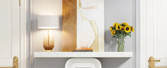 Modern Console Table, Narrow Sofa Entryway Table with Pendulum Shape Base, Contemporary Wood Accent Table