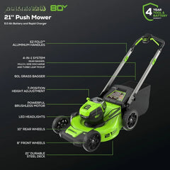 (Self-Propelled) Lawn Mower (75+ Compatible Tools), 4.0Ah Battery and 60 Minute Rapid Charger Included