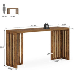 Bar Table, 63-Inch Counter Height Pub Table, Industrial Bar Height Table, Rectangular High Top Kitchen & Dining Count