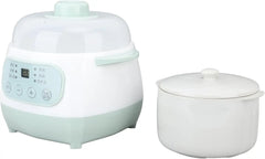 200W 1L Slow Cooker with Ceramic Interior Pot, Round Slow Cooker Mini Slow Cooker Pot Electric Slow Stew Cooker for Cooking (US