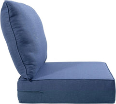 Luxury 6 Inch Outdoor Cushions 24x24 - Water&UV&Fade Resistant 1 Set Zippered Patio Furniture Cushion for Wicker Dining Rocking