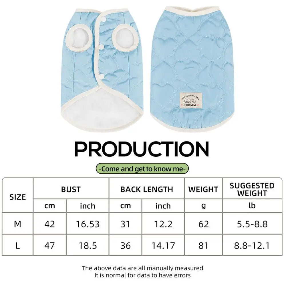 Cat Clothes Warm Dog Coat Vest Thick Pet Shirt Thermal Dog Clothing Fall Winter Pet Coat For Small To Medium Dogs And Cats