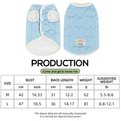 Cat Clothes Warm Dog Coat Vest Thick Pet Shirt Thermal Dog Clothing Fall Winter Pet Coat For Small To Medium Dogs And Cats