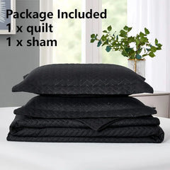 White Quilt Set Queen Size, Lightweight Bedspread Ultrasonic Chevron Pattern Light Coverlet for All Season Comforter Bedding