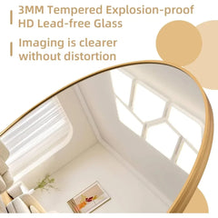 Arched Full Length Mirror, 71x32 Oversized Floor Mirror with Stand, Gold Mirror Full Length, Aluminum Full Body Dressing Mirror