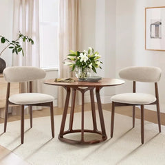 Wooden Dining Chairs Set of 6 Modern Fabric Upholstered Dining Room Chair Farmhouse Kitchen Side Chairs with Foot Pegs