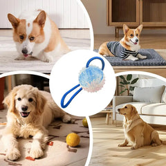 Dog Ball With Rope Bite Resistant Interactive Pet Ball Dog Ball With Rope Training Chew Toy Tug Ball Launchers For Aggressive