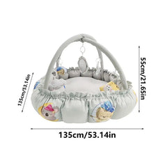 Toddler Play Mat Activity Gym 5-In-1 Toddler Activity Gym Center With Toys Enlarged Thick Fence Plush Play Blanket For Kids