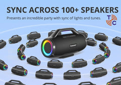 Tronsmart Bang Max Bluetooth Speaker 130W Speaker with 3 Way Sound System, Sync Up 100+ Speakers, APP Control, Guitar/Mic Input
