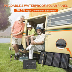 200W Portable Power Station with Solar Panel,146Wh Power Bank with 40W Foldable Solar Panel for Outdoor Camping RV Home Backup