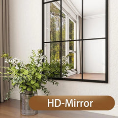 Mirror Full Length, 71"x32" Large Arched Mirror, Window Pane Wall Black Body Oversize Farmhouse Standing Hanging or Leaning