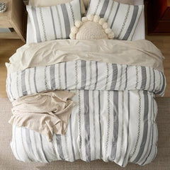 Cotton Duvet Cover King - 100% Cotton Waffle Weave Coconut White Duvet Cover King Size, GentleSoft™ and Breathable Bedding Set